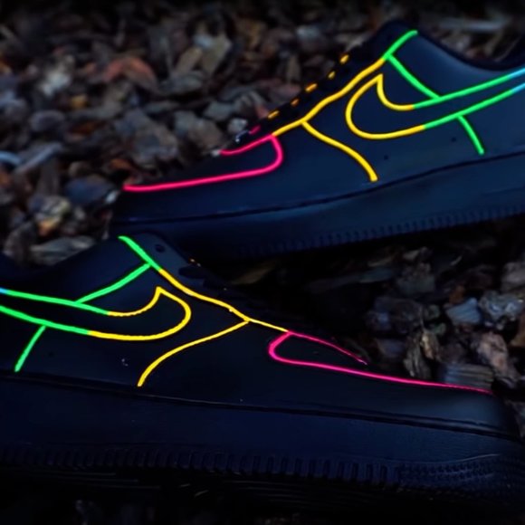 nike air force black pink yellow